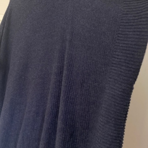 Bohemian Knit Turtleneck Navy Blue Knit Sweater Fringe Detail New With Tag Large - Picture 7 of 11